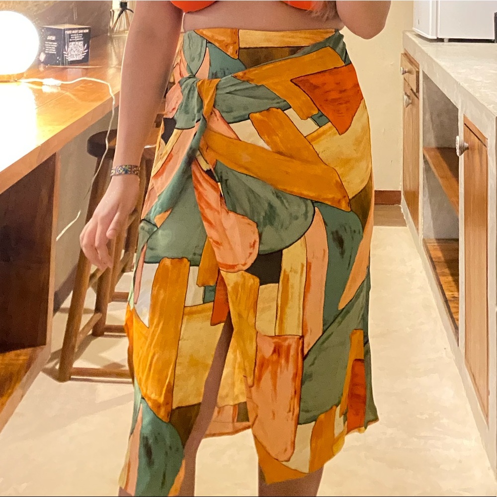 Forever 21 sarong knotted style multicolor skirt